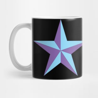 Purple and Blue Stars Pattern - on Black Mug